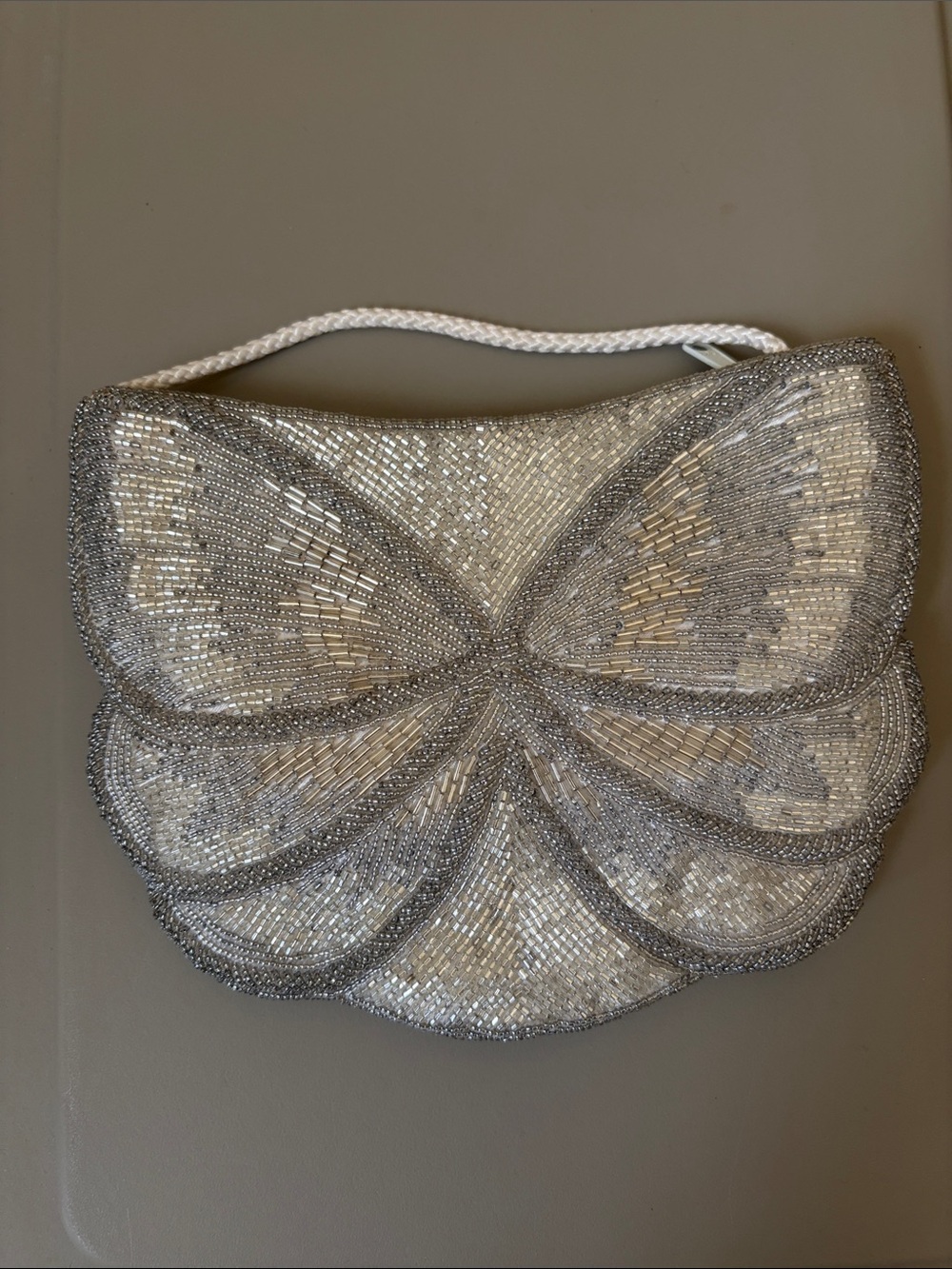 Magid Silver Beaded Shoulder Bag